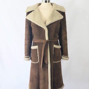 Wilson's Leather Maxima Brown Suede Leather Coat